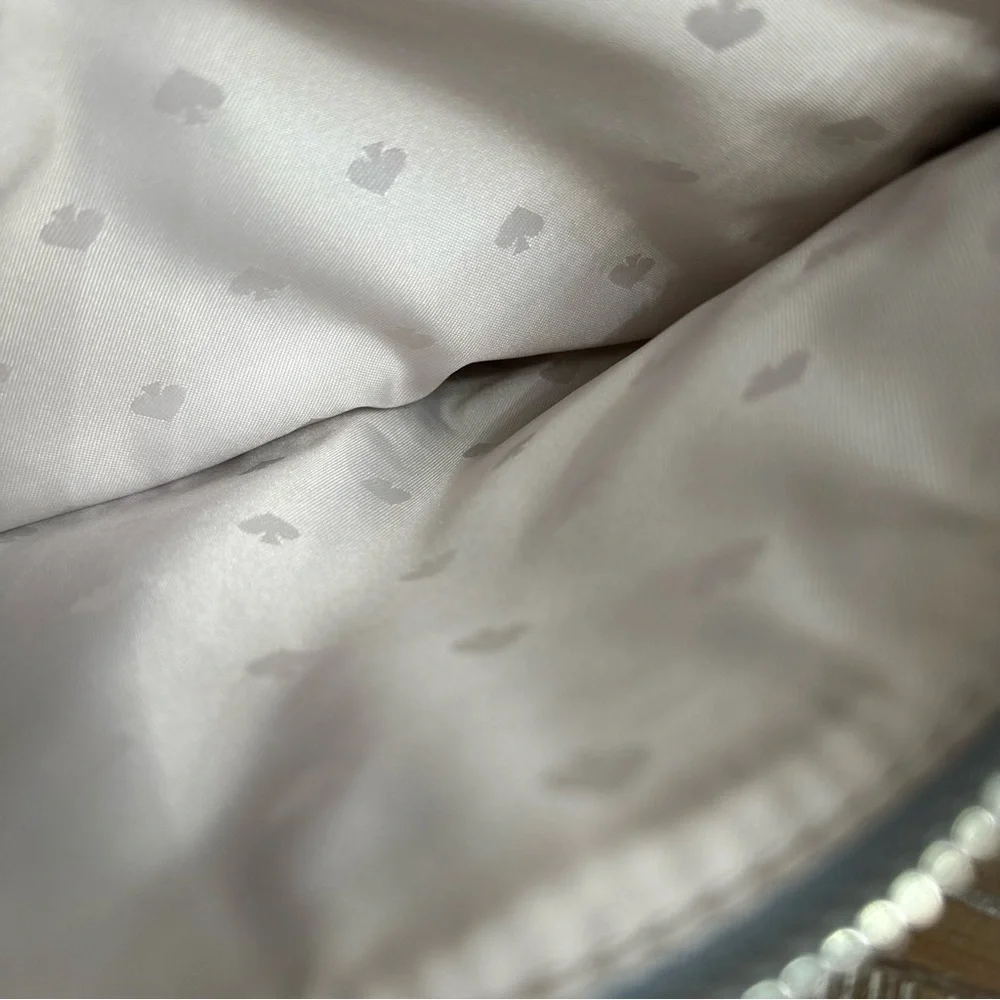 EUC $359 Kate Spade Jackson Medium Flap Shoulder Bag (Frosted Blue with Silver) - Picture 10 of 13